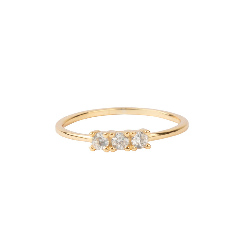 Jolie Ring Goldplated Sterling Silver Bar White