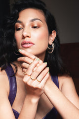 Jolie Ring Goldplated Sterling Silver Bar White