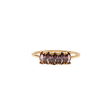 Jolie Ring Goldplated Sterling Silver Oval Bar Rhodolite