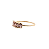 Jolie Ring Goldplated Sterling Silver Oval Bar Rhodolite