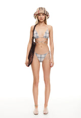 KAIA BOTTOM - BEIGE PLAID