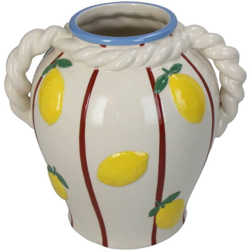 KERSTEN Vase Lemon Stoneware Yellow 20cm