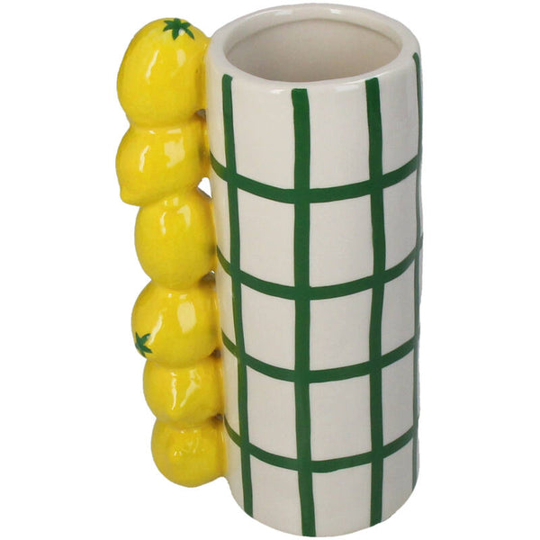 KERSTEN Vase Lemon Stoneware Yellow 18cm