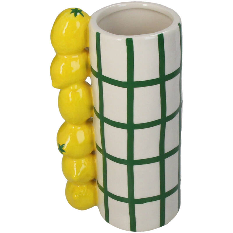 KERSTEN Vase Lemon Stoneware Yellow 18cm