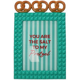 KERSTEN Photo Frame Pretzel Polyresin Turquoise