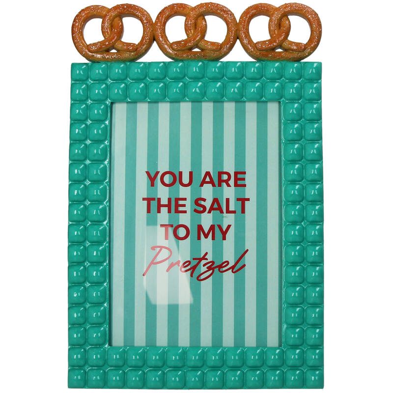KERSTEN Photo Frame Pretzel Polyresin Turquoise