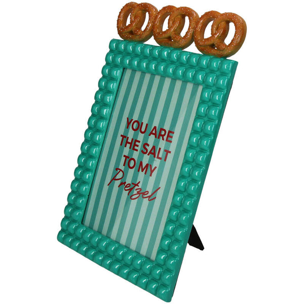 KERSTEN Photo Frame Pretzel Polyresin Turquoise