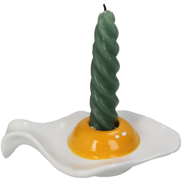 KERSTEN Candle Stick Egg Stoneware White