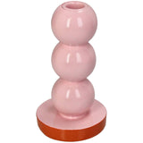 KERSTEN Candle Stick Smiley Polyresin Pink
