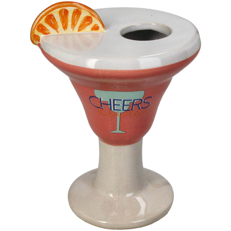 KERSTEN Vase Cocktail Fine Earthenware Orange Pink