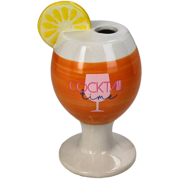 KERSTEN Vase Cocktail Fine Earthenware Lemon Orange