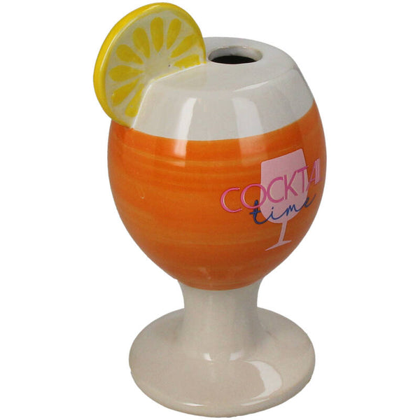 KERSTEN Vase Cocktail Fine Earthenware Lemon Orange