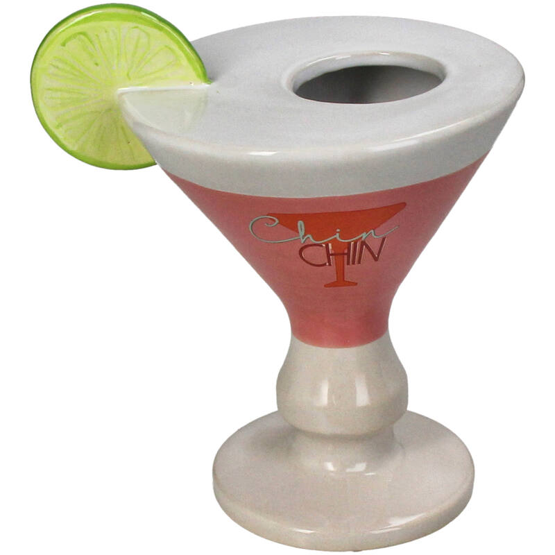 KERSTEN Vase Cocktail Fine Earthenware Lemon Pink