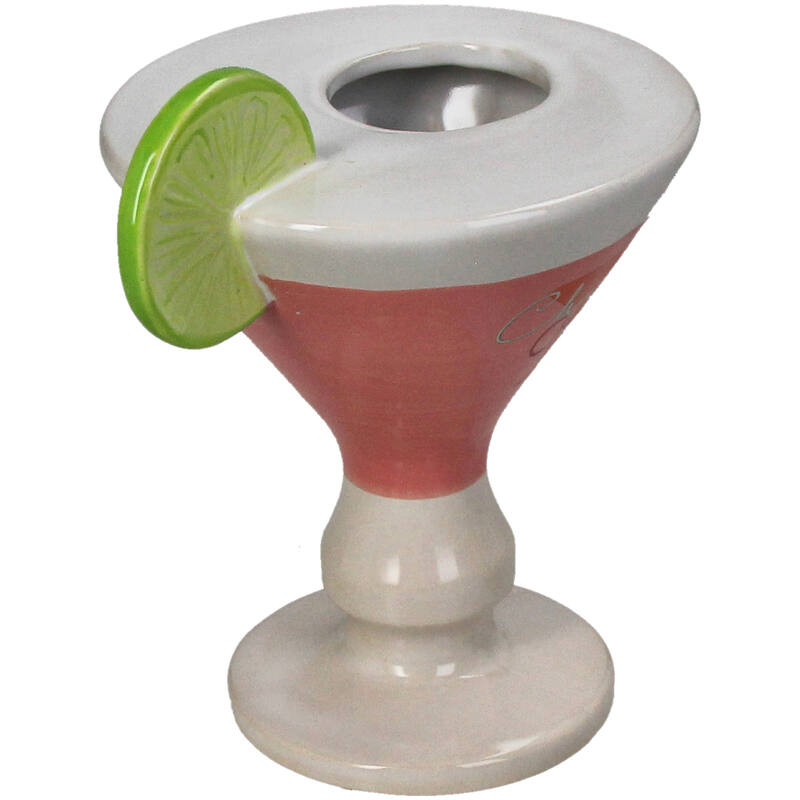 KERSTEN Vase Cocktail Fine Earthenware Lemon Pink