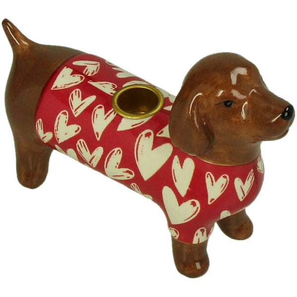 KERSTEN Candle Stick Dachshund Dolomite Multi