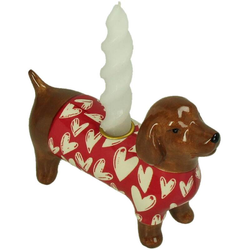 KERSTEN Candle Stick Dachshund Dolomite Multi