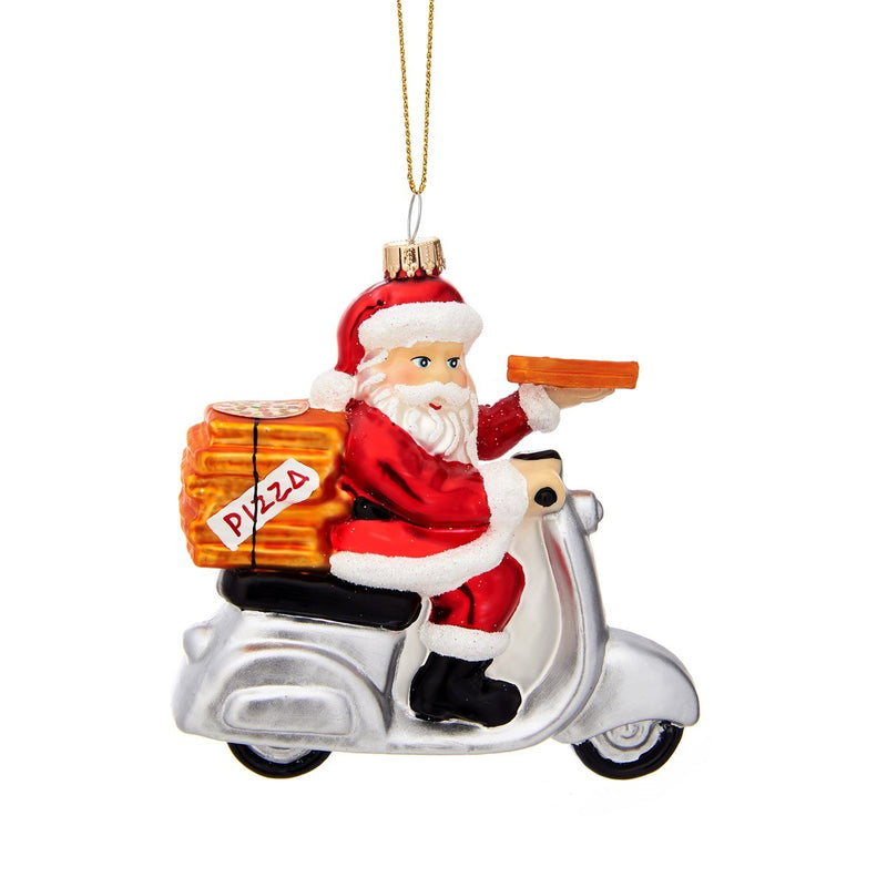 Sass and Belle Fun Food Pizza Delivery Santa Shaped Bauble