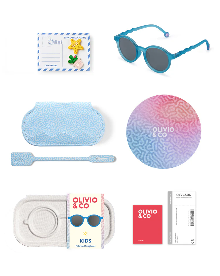 KIDS Oval Sunglasses-Reef blue