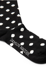KNEE HIGH POKA DOT SOCKS - BLACK & CREAM