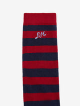 KNEE HIGH STRIPE SOCKS - RED & NAVY