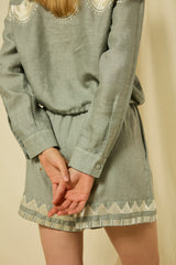 SHORTS PAPYRUS ELASTIC WAISTBAND - STONE/CHAMPAGNE