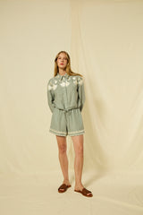 SHORTS PAPYRUS ELASTIC WAISTBAND - STONE/CHAMPAGNE