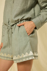 SHORTS PAPYRUS ELASTIC WAISTBAND - STONE/CHAMPAGNE
