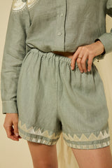 SHORTS PAPYRUS ELASTIC WAISTBAND - STONE/CHAMPAGNE