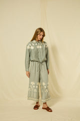 PANTS CROPPED PAPYRUS DRAWSTRING - STONE/CHAMPAGNE