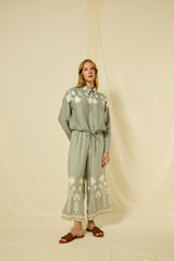 PANTS CROPPED PAPYRUS DRAWSTRING - STONE/CHAMPAGNE