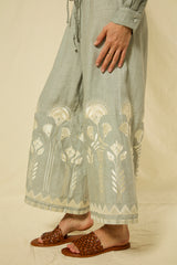 PANTS CROPPED PAPYRUS DRAWSTRING - STONE/CHAMPAGNE