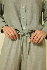 PANTS CROPPED PAPYRUS DRAWSTRING - STONE/CHAMPAGNE