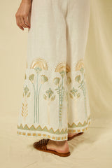 PANTS CROPPED PAPYRUS DRAWSTRING - WHITE/MULT