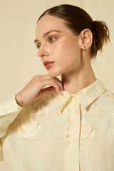 SHIRT PAPYRUS GATHERINGS L/S  - NATURAL/CHAMPAGNE