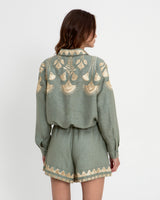 SHIRT PAPYRUS GATHERINGS L/S  - SAGE/GOLD