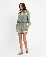 SHIRT PAPYRUS GATHERINGS L/S  - SAGE/GOLD
