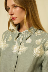 SHIRT PAPYRUS GATHERINGS L/S  - STONE/CHAMPAGNE