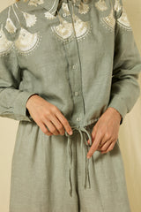 SHIRT PAPYRUS GATHERINGS L/S  - STONE/CHAMPAGNE