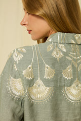 SHIRT PAPYRUS GATHERINGS L/S  - STONE/CHAMPAGNE