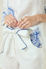SHORTS PITHARION - WHITE/ROYAL BLUE ECRU