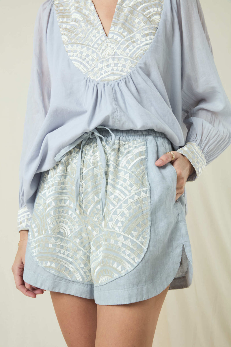 SHORTS NEW TRIANGLE - LIGHT GREY/CHAMPAGNE