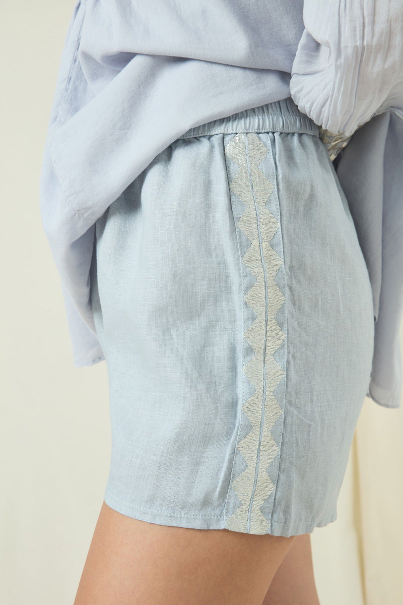 SHORTS FEATHER - LIGHT GREY/CHAMPAGNE