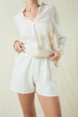 SHORTS FEATHER- WHITE/GOLD