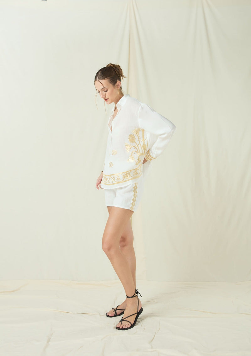 SHORTS FEATHER- WHITE/GOLD