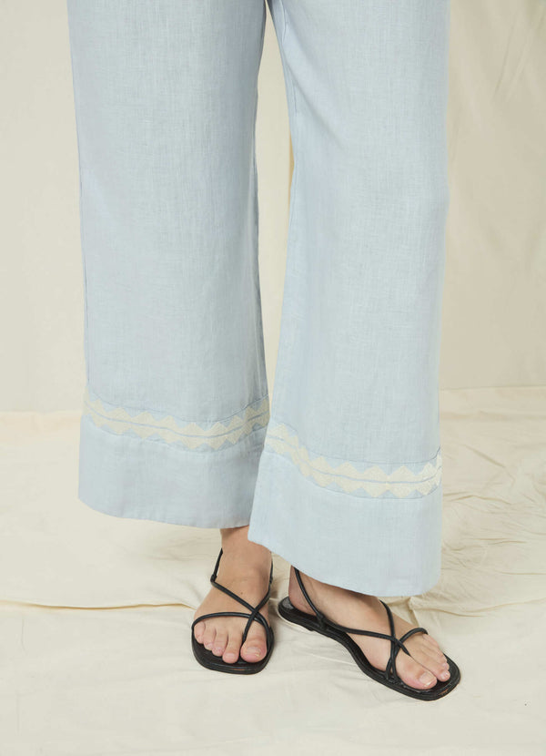PANTS FEATHER CHEVRON - LIGHT GREY/CHAMPAGNE