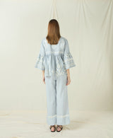 PANTS FEATHER CHEVRON - LIGHT GREY/CHAMPAGNE