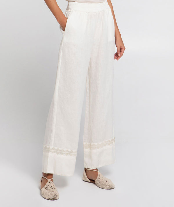 PANTS FEATHER CHEVRON - NATURAL/CHAMPAGNE