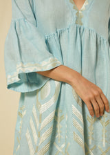 DRESS SHORT FEATHER BELL SLEEVE