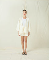KIMONO SHORT FEATHER BELT- LIGHT NATURAL/CHAMPAGNE