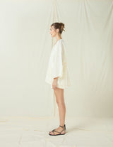 KIMONO SHORT FEATHER BELT- LIGHT NATURAL/CHAMPAGNE